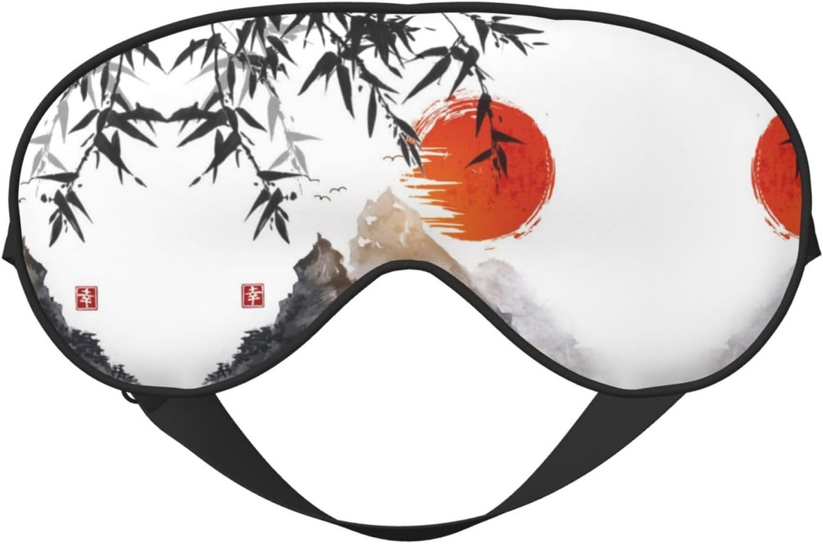 Bamboe Slaapmasker - Zacht Oogmasker - Ontspannen Slapen - Dubbelzijdig Ontwerp - 21 cm - Zwart