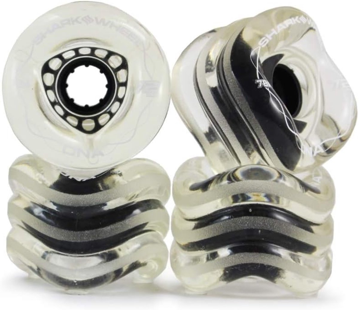 Longboard Wielen Skateboard Onderdelen All-Terrain Skaten Uniek Golfpatroon 72mm Transparant