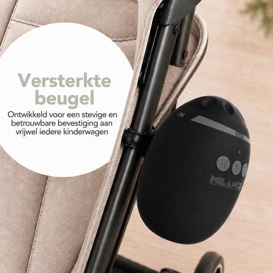 Oplaadbare Baby Rocker voor Kinderwagen en Buggy - Automatisch Wiegen - Rustgevende Geluiden & Bluetooth - Zwart — afbeelding 5