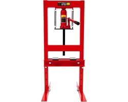 Werkplaatspers Hydraulisch - Persmachine Metaal - Onderdelen Monteren - 6 Ton Druk - 125 mm Slag - Rood