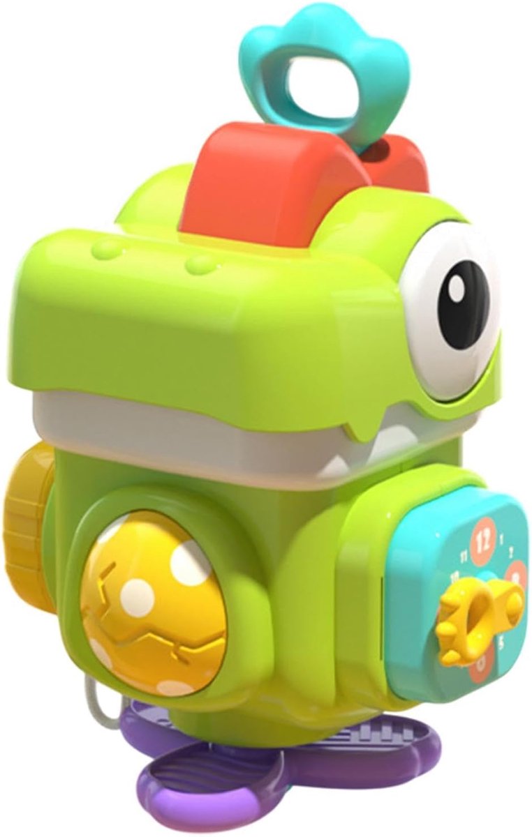 Sensorische Kubus - Activiteiten Speelgoed - Baby Ontwikkeling - Dinosaurus Geluid - 14 cm - Groen