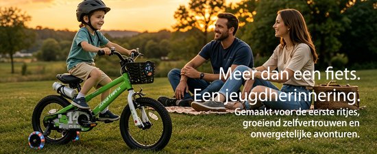 Joystar Pluto Kinderfiets - 20 inch - met mandje - met waterfles - zijwieltjes - bel - handrem - groen - Geschikt voor buitenactiviteiten in de lente van JOYSTAR — afbeelding 2