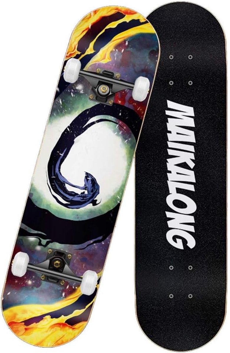 Longboard Skateboard Beginners Board Straat Cruisen 7-laags Esdoornhout 79×20.5cm F