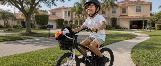Joystar Pluto Kinderfiets - 20 inch - met mandje - met waterfles - zijwieltjes - bel - handrem - grijs van JOYSTAR — afbeelding 4
