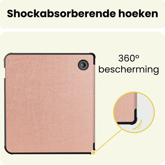 Hoes Geschikt voor Kobo Libra 2 - E-reader Hoesje Bescherm Hoesje Case Sleep Cover - Hoes Geschikt voor Kobo Libra 2 Hoesje - Rosé Goud — afbeelding 5