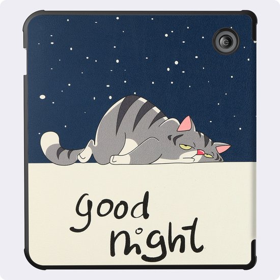 Hoes Geschikt voor Kobo Libra 2 - Met Screenprotector - Luxe E-reader Bescherm Case - Hoesje Book Cover - Kat — afbeelding 5