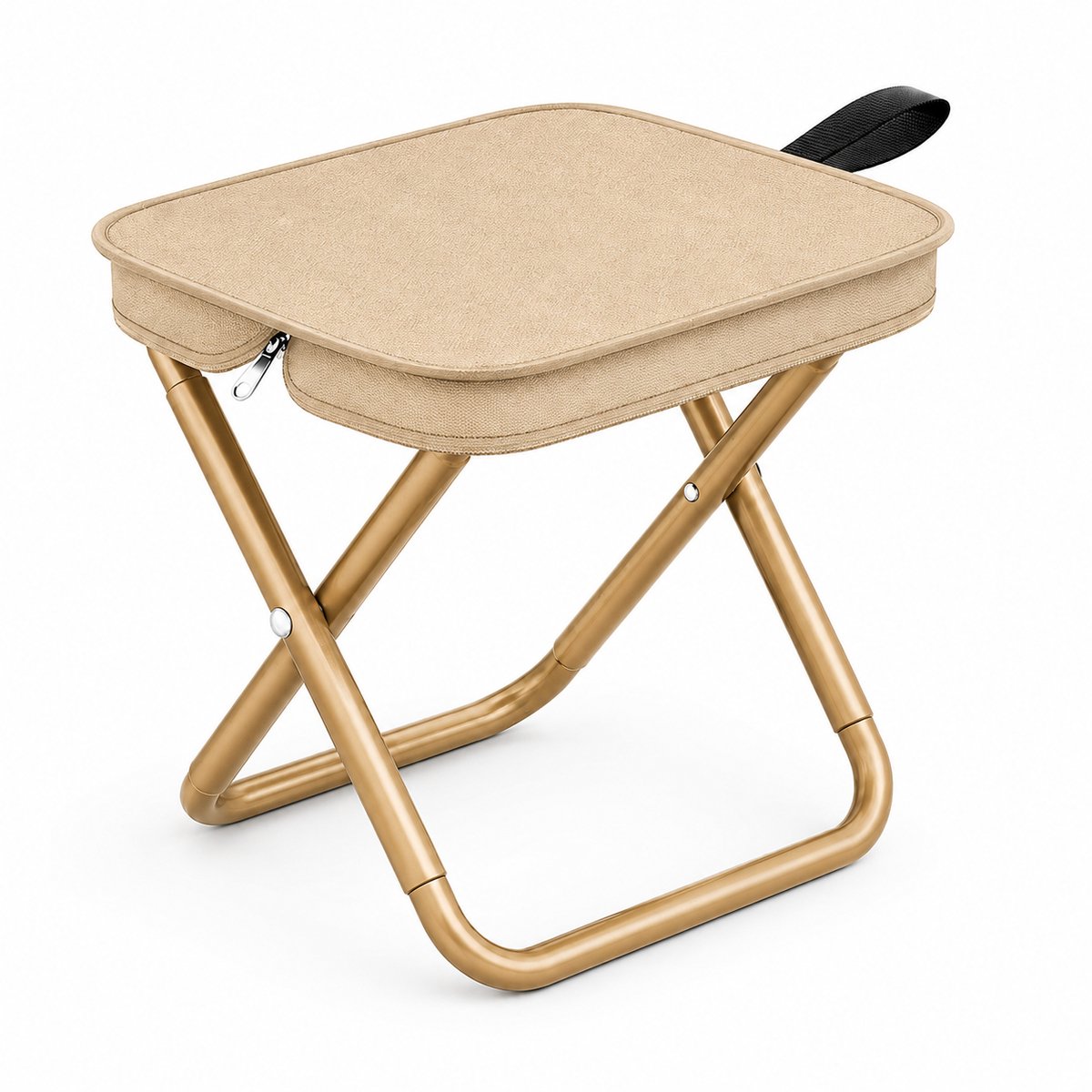 Heuts Goods - Mini Campingstoel - Vouwstoel - Campingstoel Opvouwbaar - Strandstoel - Kampeerstoel - Makkelijk Draagbaar - Inklapbaar - Lichtgewicht - Beige — cadeau in Sport & Outdoor - foto 3