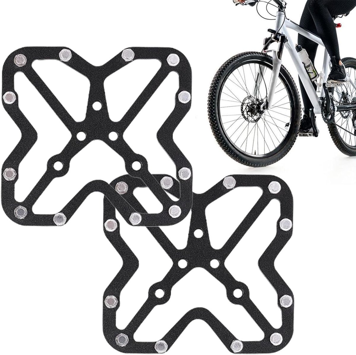 Fiets Pedalen - Fiets Onderdelen - Veilig Fietsen - Antislip Ontwerp - 9 cm Breed - Aluminium