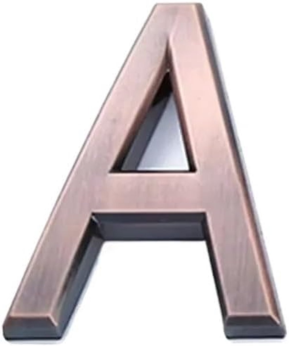 Huisnummer - Adrescijfer Plaat - Huis Identificatie - 3D Metaal Look - 10cm Hoog - Brons