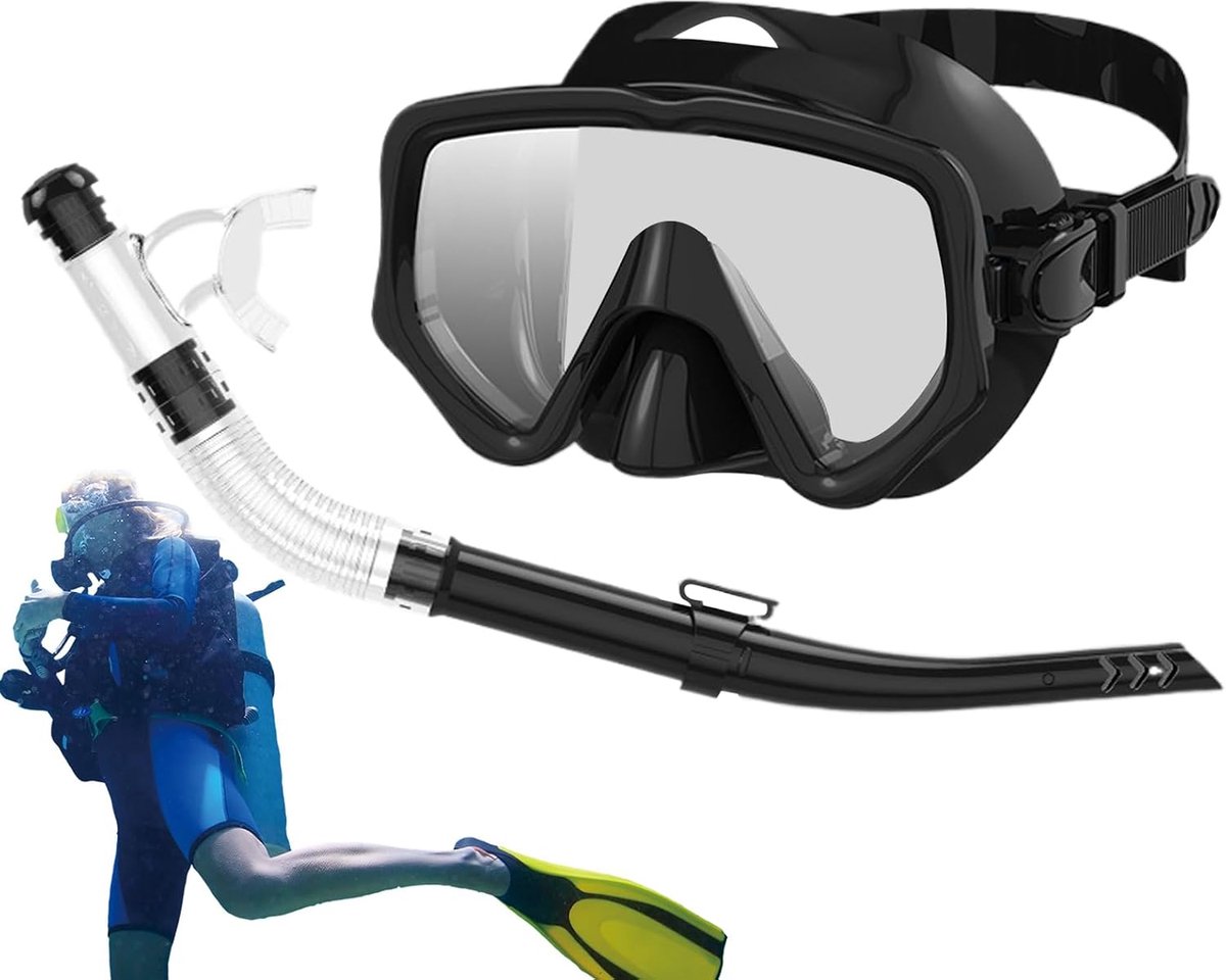 Snorkel Set - Duikbril - Watersport Avonturen - Intelligente Waterafdichting - 180 Graden Zicht - Zwart