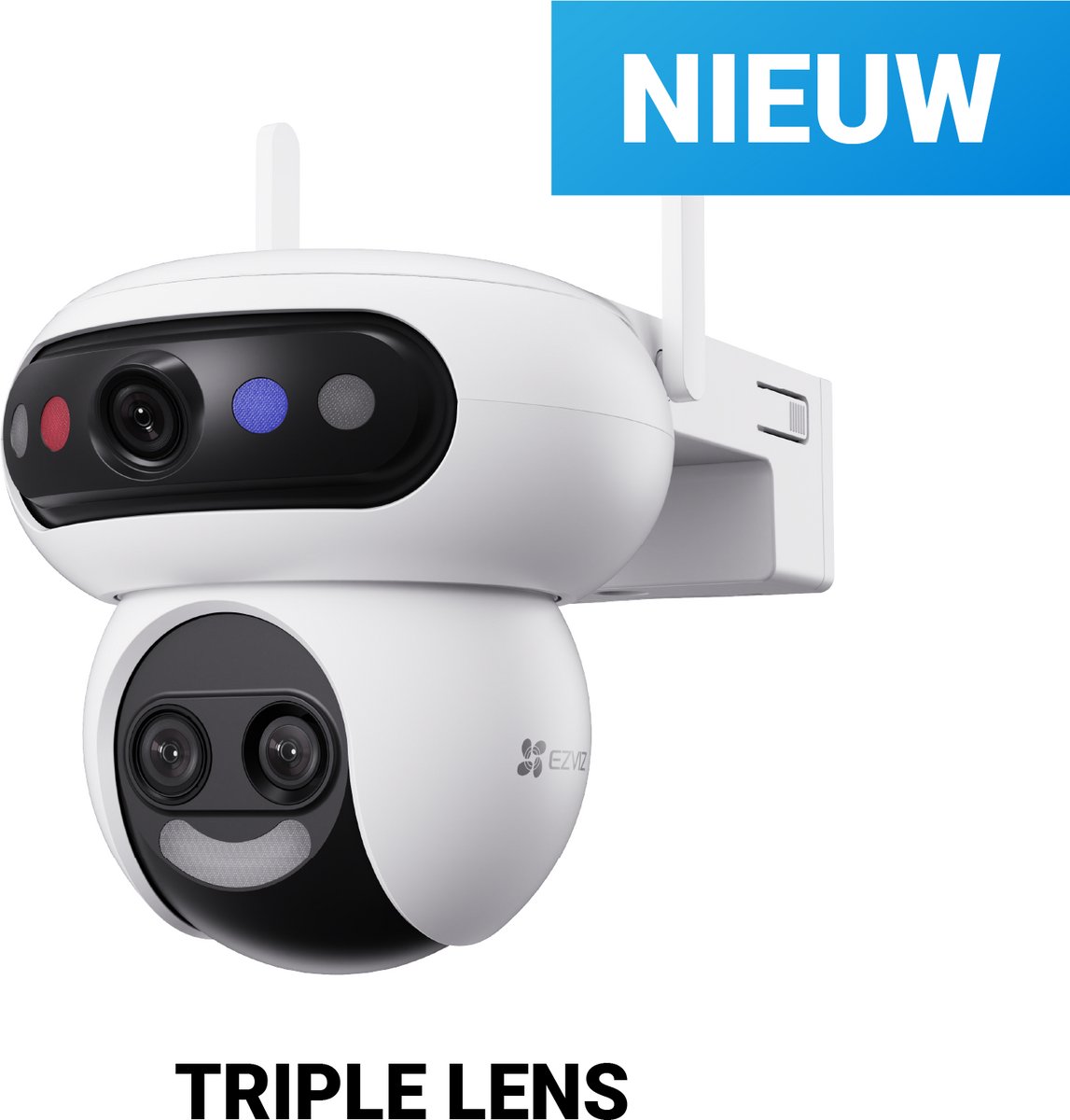 EZVIZ H90f Slimme Beveiligingscamera - 3K Triple Lens - WiFi Camera Buiten - werkt met Google Assistant & Alexa - Persoonsdetectie & Nachtzicht - Geen maandkosten