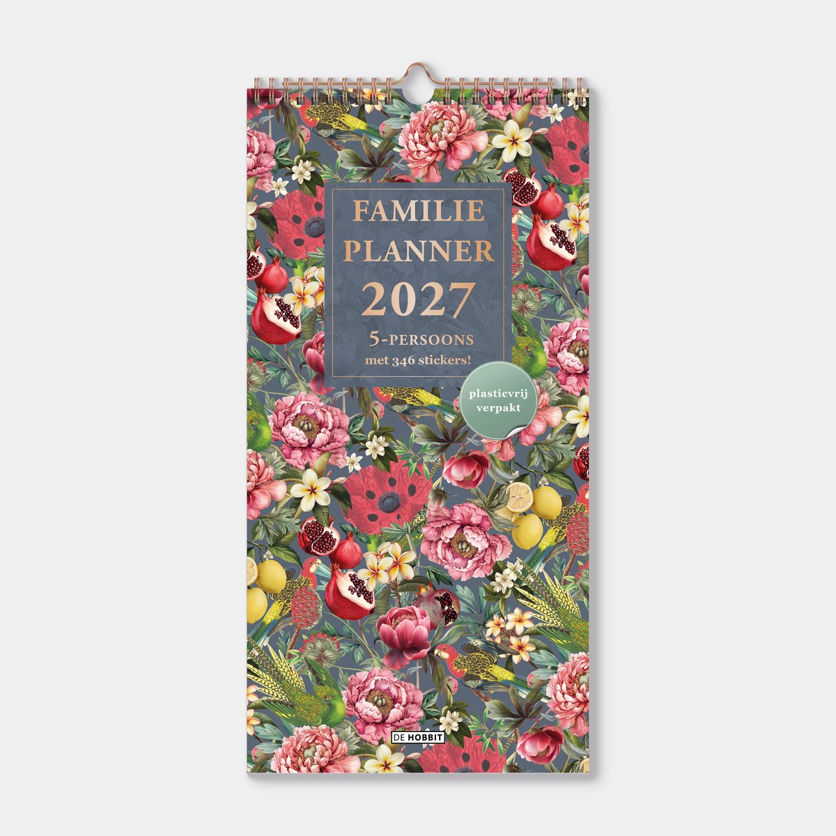 Hobbit - Familieplanner 2027 - Half A3 (42 x 21 cm) - Familie kalender - Maandoverzicht - 5 personen - Tropisch