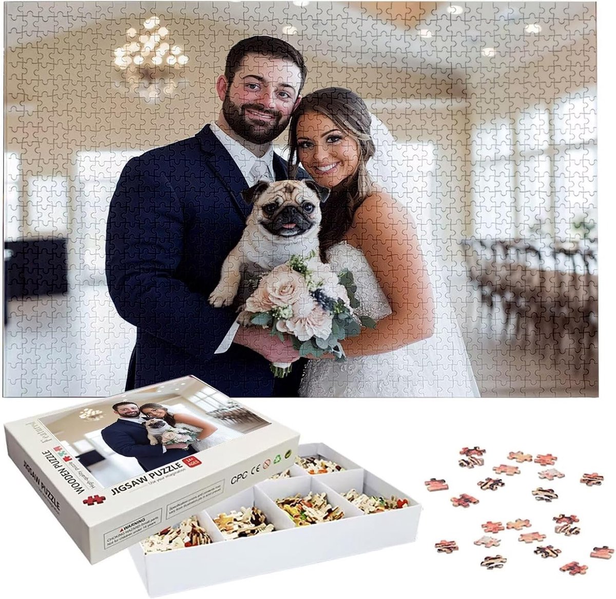 Gepersonaliseerde Puzzel - Foto Puzzel - Herinneringen Vangen - Uniek Houten Object - 75x50cm 1314 Stukjes - Multicolor