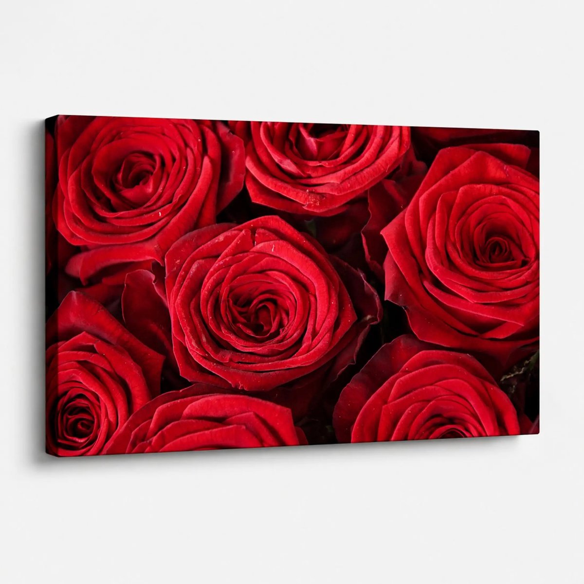 Canvas foto 30x20 cm - Wanddecoratie - Rode rozen - Muurdecoratie woonkamer - Slaapkamer decoratie - Kamer accessoires - Foto op canvas
