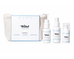 Witlof Skincare Start & Travel Set – Cleansing Milk, Toner & Facial Cream – Katoenen Toilettas – Geschikt voor diverse Huidtypes - 100% Natuurlijk – Vegan - In Nederland geproduceerd