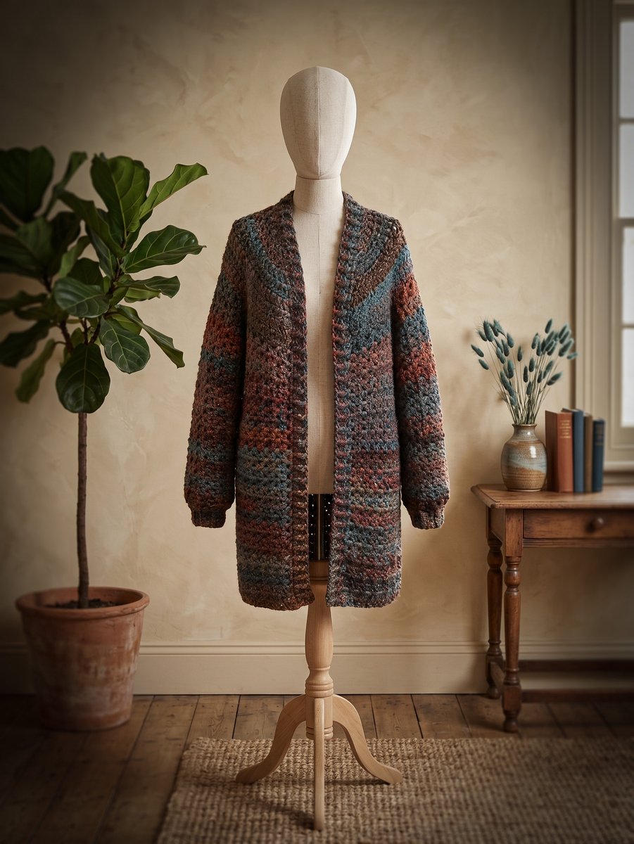 Corneeltje Wol - Haakpakket - Vest-Jas Marble - MULTICOLOR - halflang.