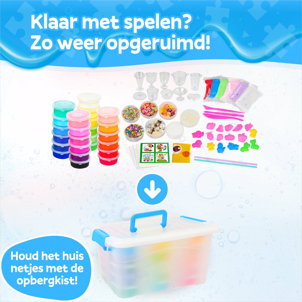 Slijm Maken Set XL 2-Pack – 124 Onderdelen – Slijm Pakket met Schort – DIY Knutselpakket – Speelslijm Maker — afbeelding 6