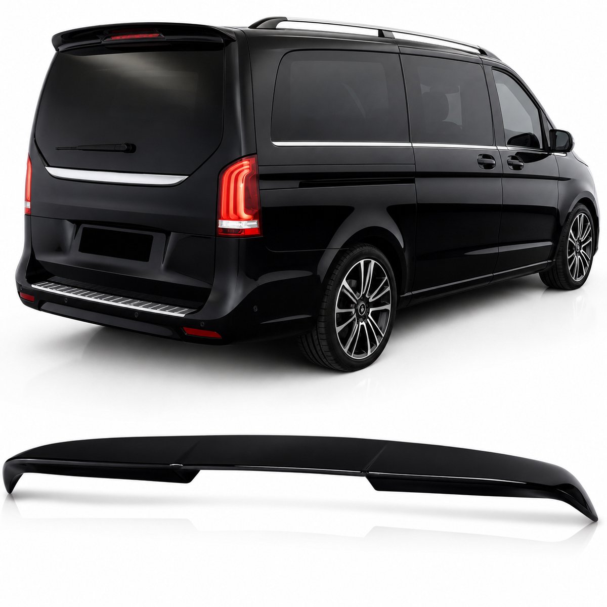 Dakspoiler geschikt voor Mercedes Vito V-Klasse W447 W448 (2014+) Glans Zwart