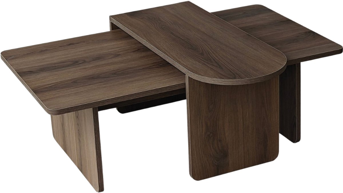 CALICOSY - Salontafels set van 2 asymmetrische bladen L105 cm - LIVIA