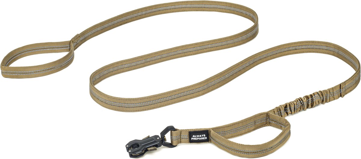 Always Prepared Pro Hondenriem - Elastisch - 180 cm - Khaki Reflecterend