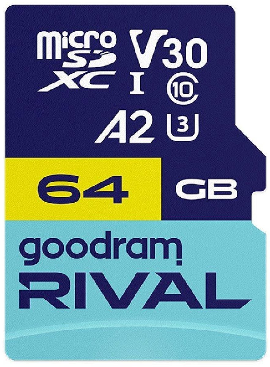 Goodram RIVAL Serie - Geheugenkaart - microSDXC - 64GB - V30 A2 UHS-I U3