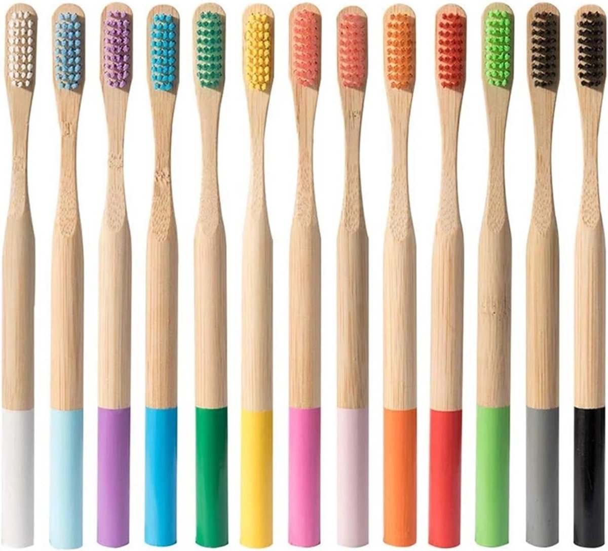 Tandenborstel set - Milieuvriendelijk mondverzorging - Dagelijkse mondhygiëne - Houten handvat - 5 of 10 stuks - Meerdere kleuren