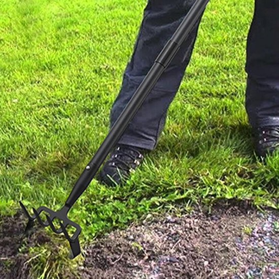 Tuinhakhark - Tuinhark schoffel - Tuinieren wieden - Verstelbare steel - 160 cm - Zilver — afbeelding 2