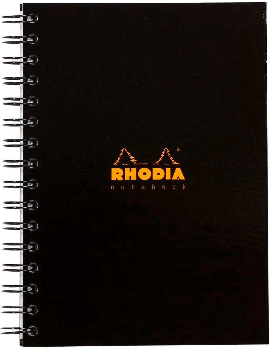 Rhodia Notitieboek - A5 - Spiraal - Hardcover - 90 g Papier - 160 Pagina's - Zwart