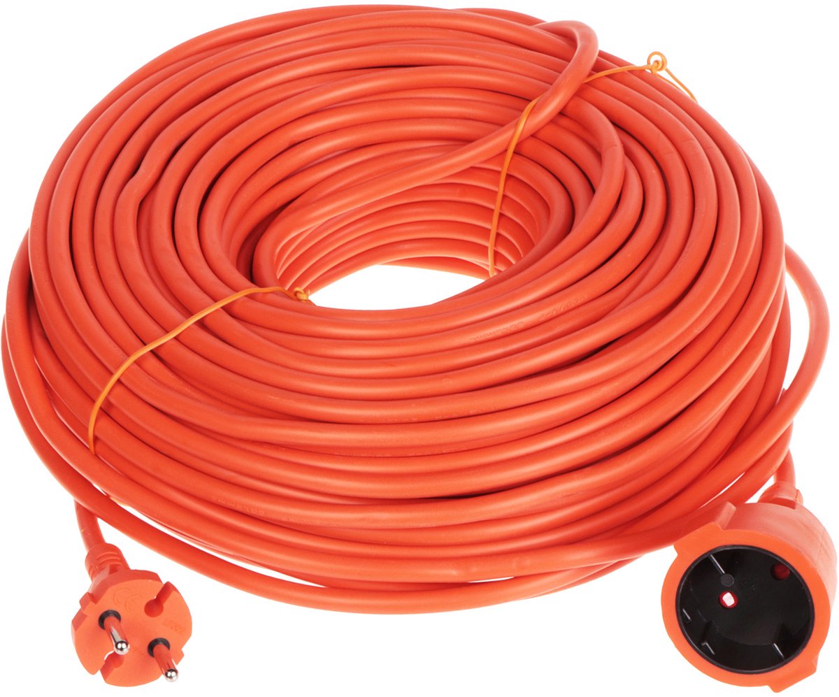 BLOW Tuinverlengkabel Oranje - 50 meter - PVC - 2x1.5mm² - H05VV-F2 - Niet Geaard