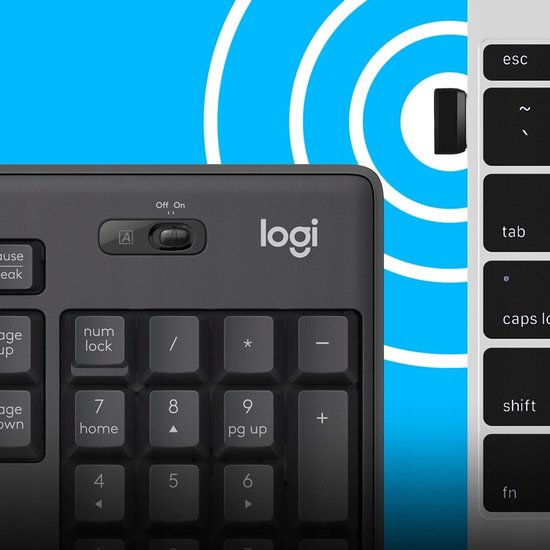 Logitech MK295 Silent - Draadloze Muis en Toetsenbord - QWERTY ISO - Zwart