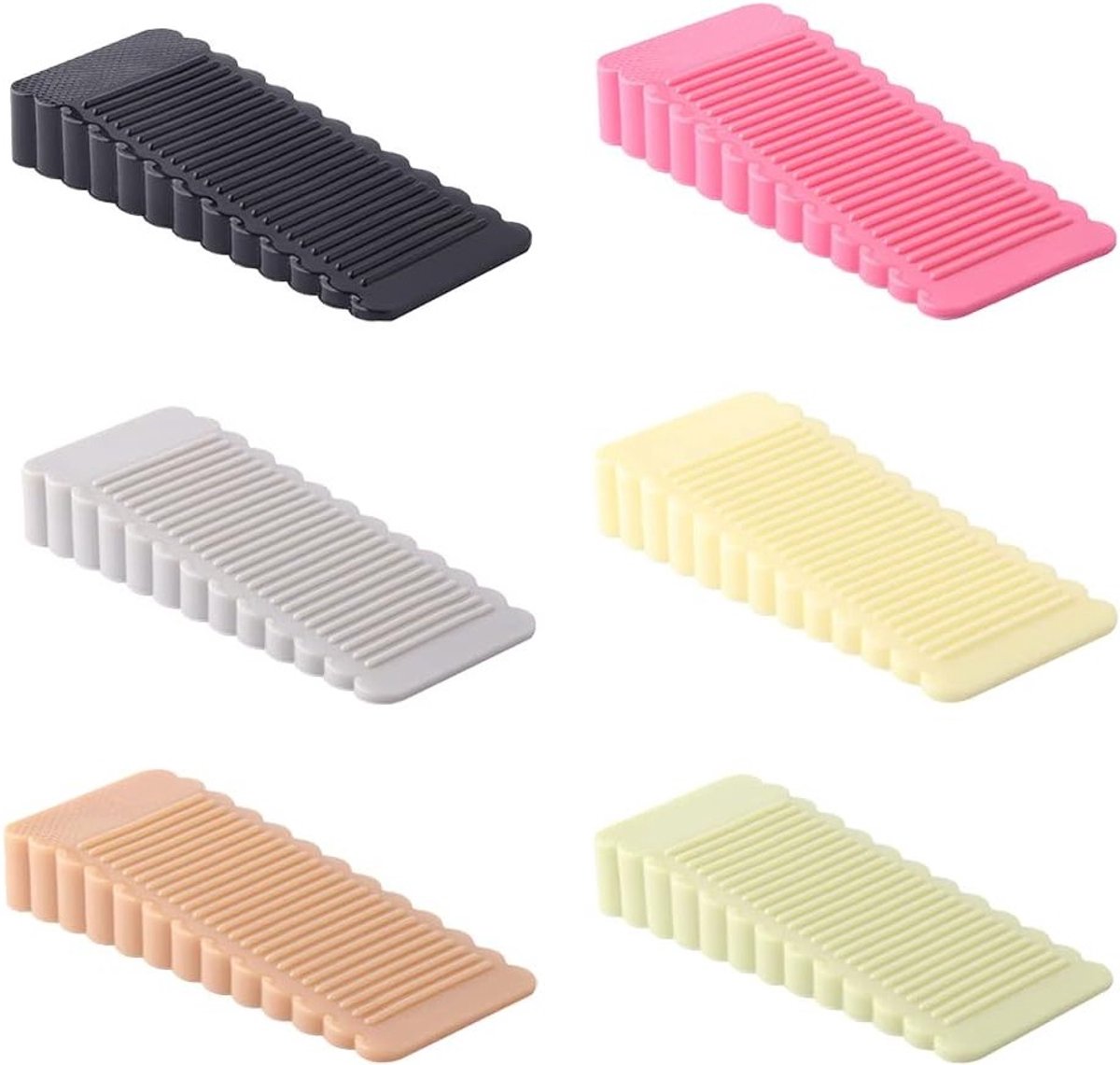 6 Stuks Rubber Deurstopper - Antislip Deurwig voor Binnen, Badkamer, Keuken en Kinderkamer