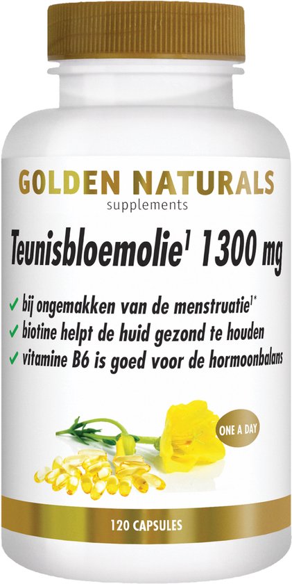 Golden Naturals Teunisbloemolie 1300mg (120 softgel capsules)