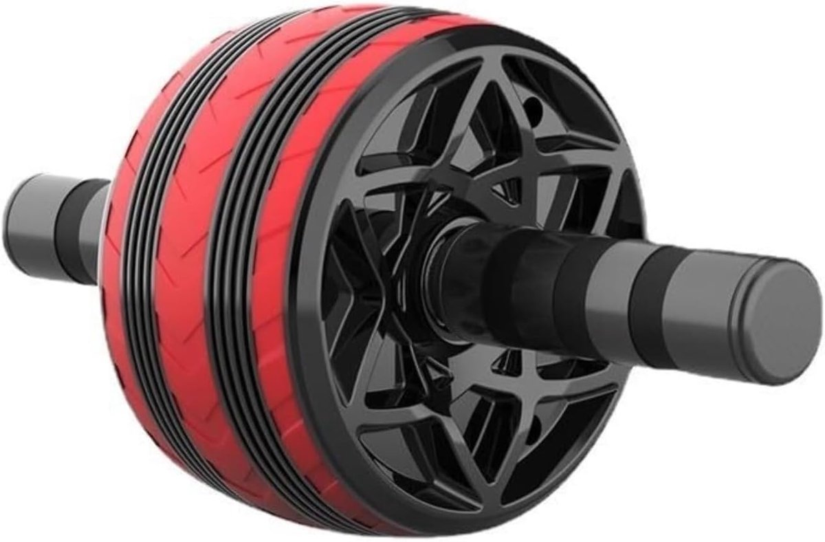 Buikroller Wiel - Buikspier Trainer - Thuisfitness Kracht - Automatische Stuiter - 1 kg - Rood