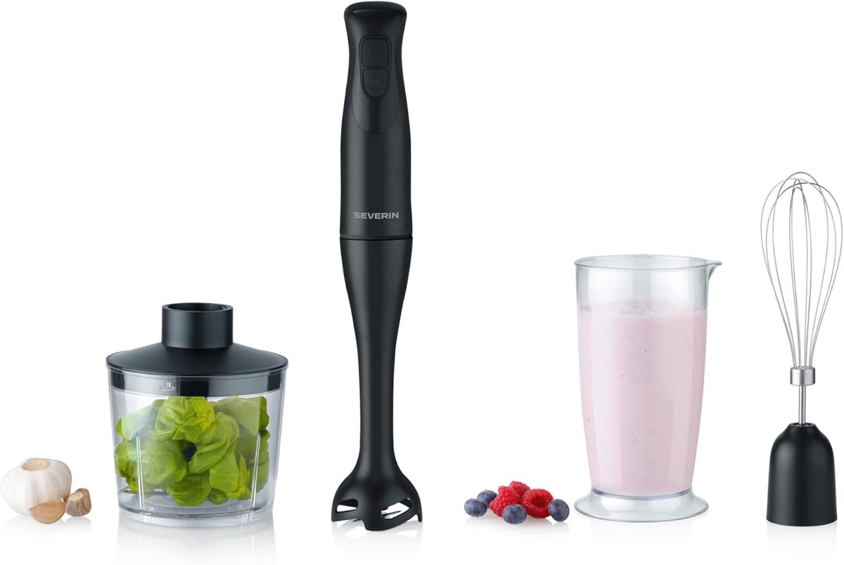 Staafmixer Set - Keukenmixer Blender - Smoothies Maken - Krachtige Motor - 700 ml - Zwart