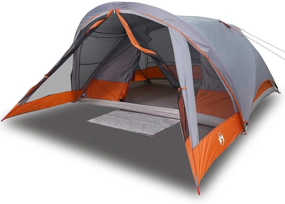 Campingtent - Familietent - Buitenavonturen - Afneembare overtent - 6 personen - Grijs
