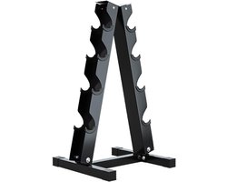 Dumbbell Rack - Gewichtsrek - Kracht Training - A-Frame Ontwerp - 4 Tier - Zwart
