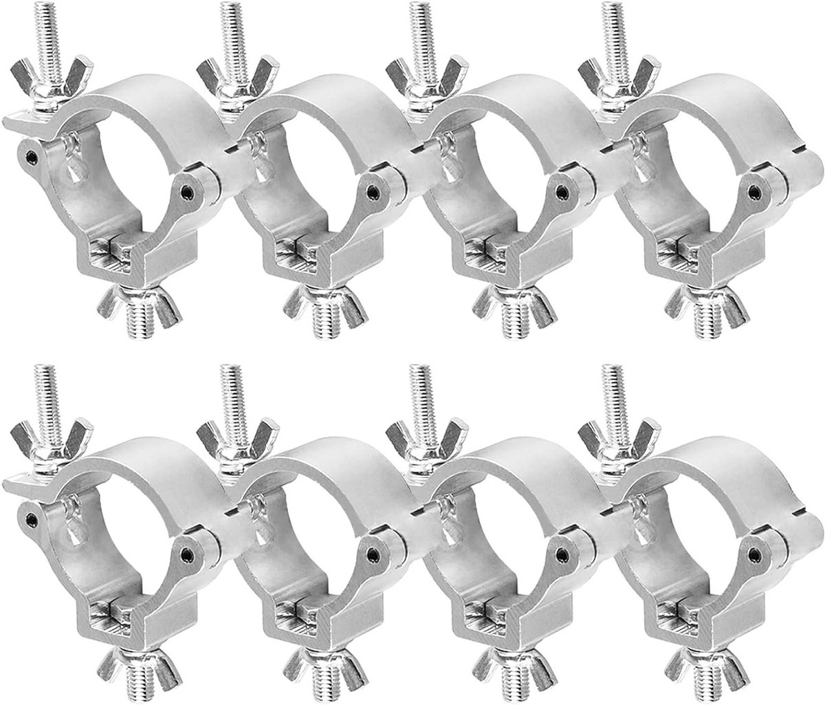 Zware Aluminium Truss Klemmen voor Stage Lighting - 8 Stuks, 100kg Draagvermogen, Geschikt voor 48-51mm Traverse en Moving Headlamp