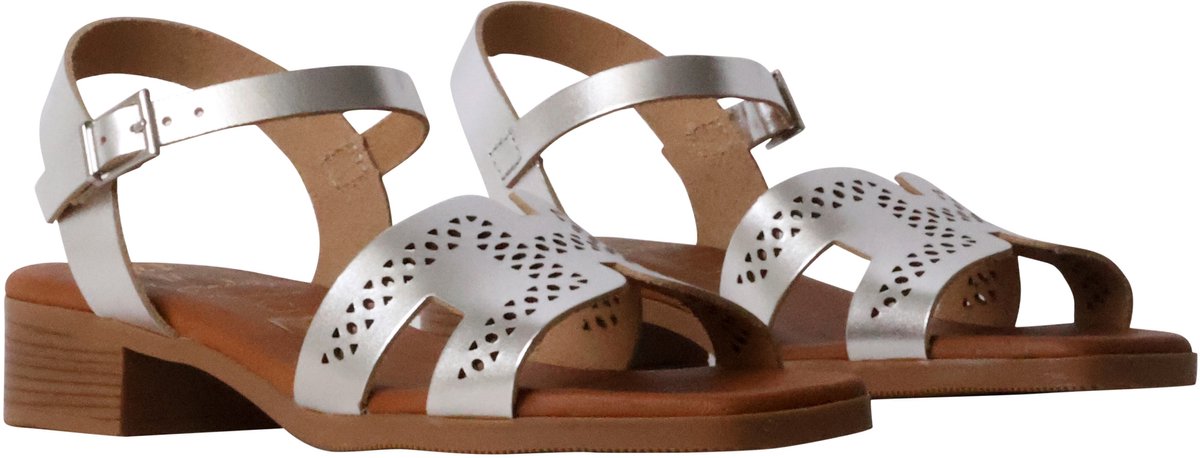 Leren sandalen met hak