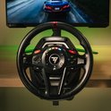 Zwart racestuur met rode markering bovenop, met verlichte knoppen en een Xbox-logo.