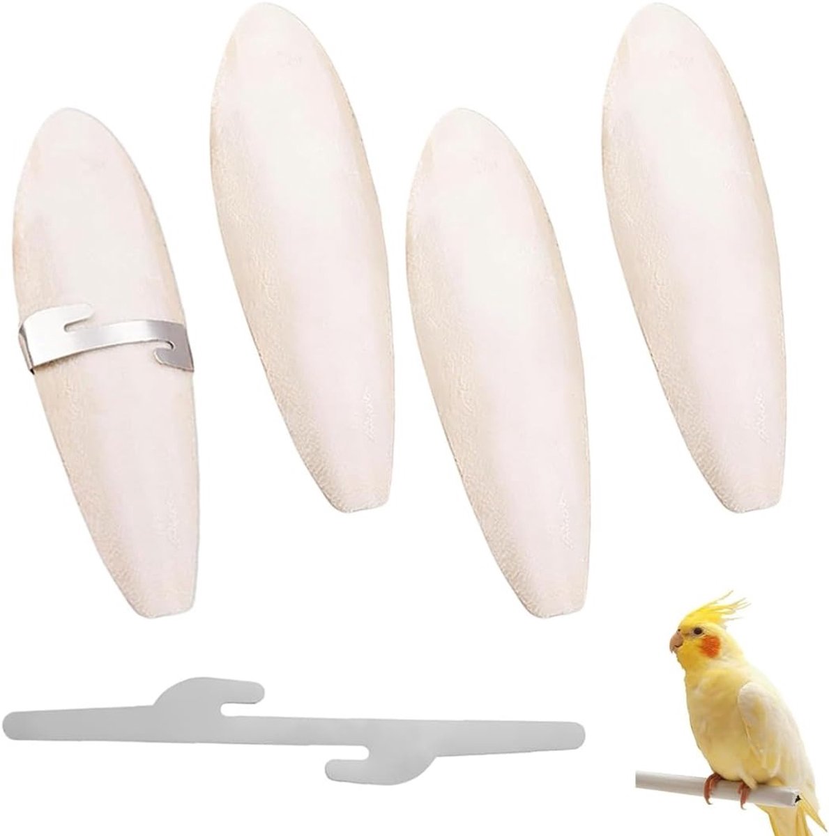 Calciumrijke botten met bevestigingen voor papegaaien, vogels en reptielen - 11-13 cm, geel, gezond snackalternatief