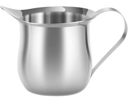 Melkopschuimer beker - Roestvrij kannetje - Latte art maken - Ergonomische grip schenktuit - 240ml - Zilver