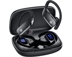 EDSYS Draadloze Sport Oordopjes - Bluetooth Wireless Earbuds - Sport Oortjes Draadloos - Noise Cancelling - In-Ear - Waterdicht - Hardloop & Fitness - USB-C - Zwart