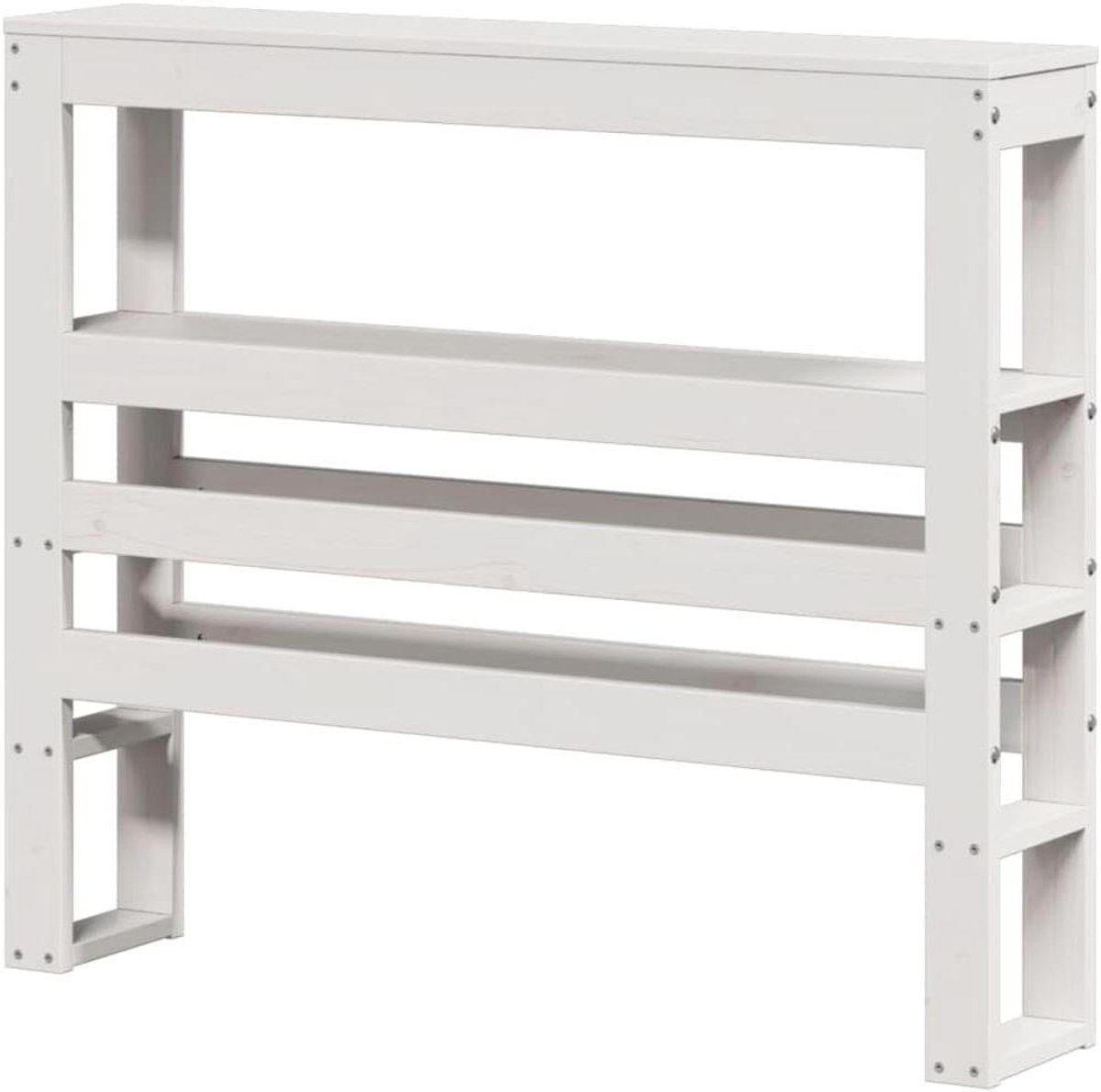 Hoofdbord met schappen - Bed hoofdeinde - Slaapkamer organiseren - Vrijstaand ontwerp - 90 cm - Wit