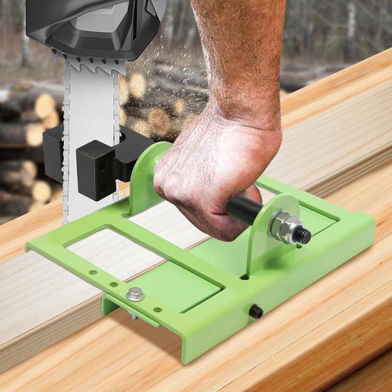 Kettingzaag Molen - Houtbewerking Opzetstuk - Precisie Hout Zagen - Verstelbare Breedte - 5-15 cm Bereik - Groen — afbeelding 3