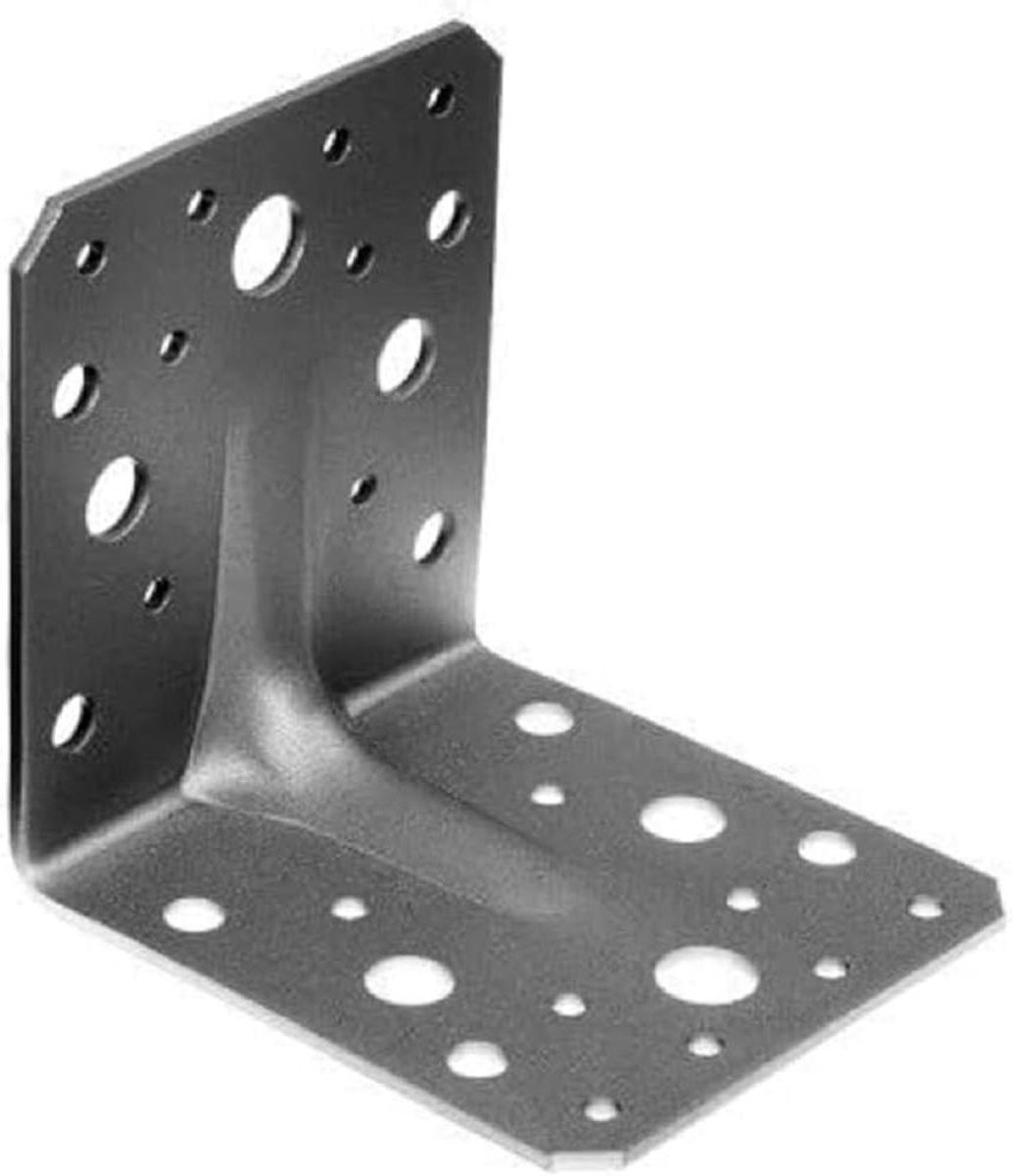Hoekanker extra sterk - Hoekverbinding Versteviging - Houtconstructie Versterken - Met rib - 105x105x90 mm - Sendzimir verzinkt