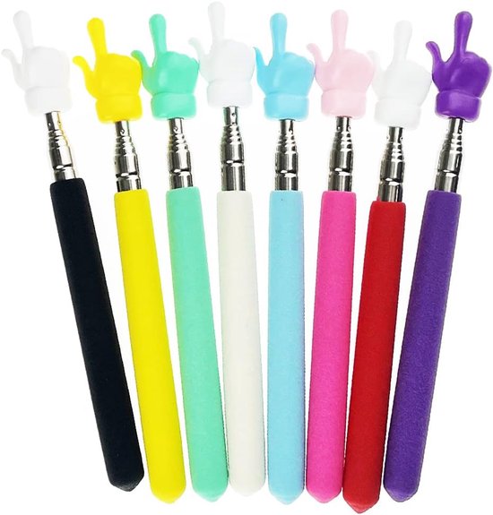 Telescopische Leraar Wijzer - Aanwijzer Stick Vinger - Presentaties Geven - Uitschuifbaar Tot 55cm - 8 Stuks - 8 Kleuren — afbeelding 5