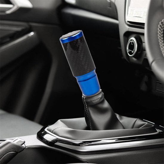 Versnellingspookknop Auto - Schakelknop Universeel - Auto Interieur Upgraden - Aluminium Comfort Grip - 5 Snelheden - Blauw — afbeelding 3