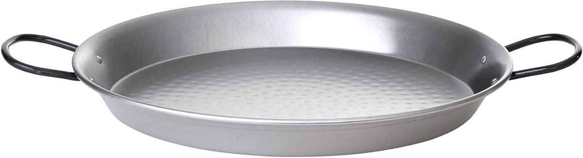 Paella Pan Paellera Kookpan Spaanse Gerechten Maken Gepolijst Staal 11 cm Zilver