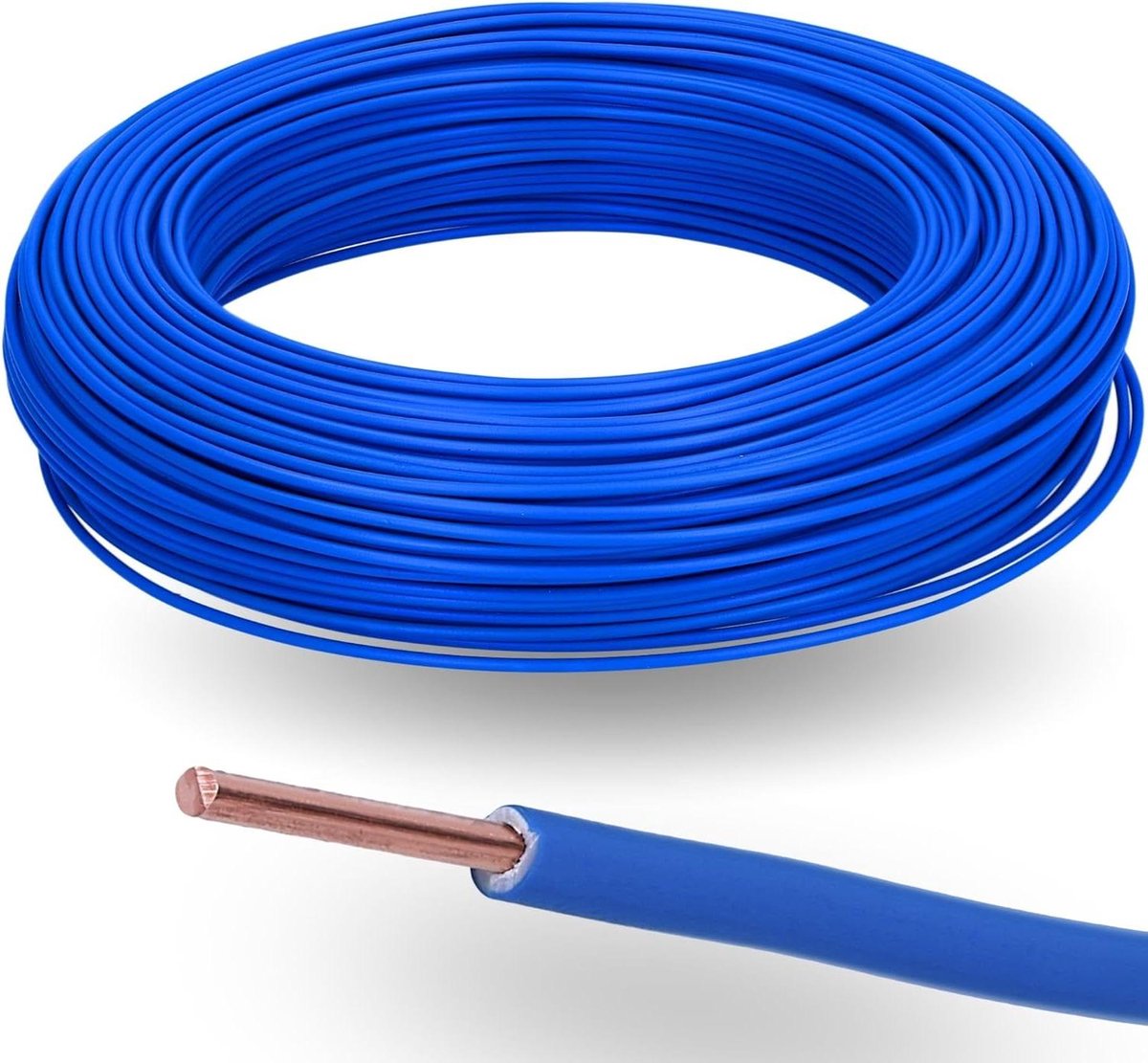Elektrische Draad - Stroomkabel Eenaderig - Installatie Elektronica - Vlamvertragende Mantel - 10 meter 1.5 mm - Blauw