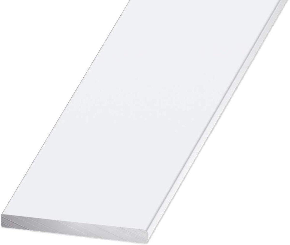 Aluminium Plaat - Metaalplaat Wit - Doe-het-zelf - Glad Oppervlak - 100 x 3 x 0.2 cm - Wit